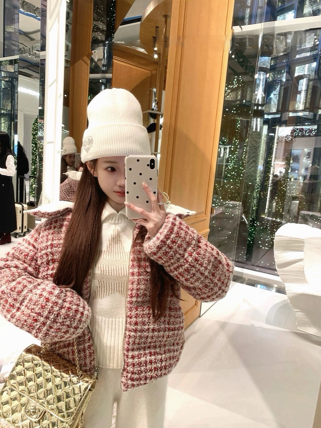 Tue. 1月幸運星 可愛滑雪系列翻領針織上衣