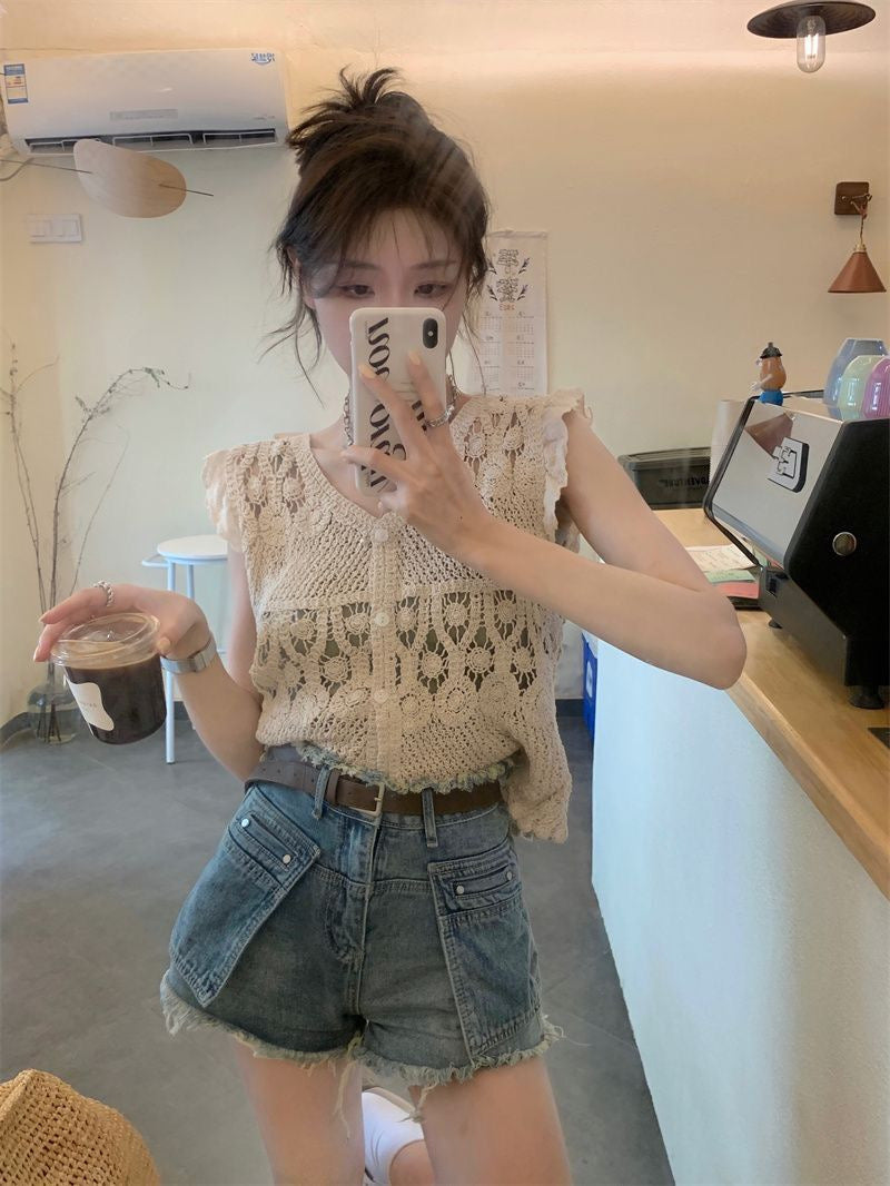 Sun. 度假編織縷空背心