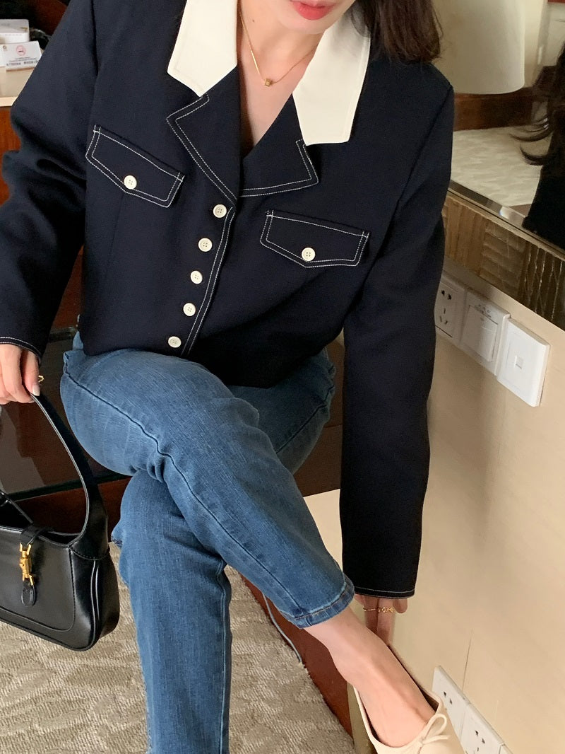 Sun. 撞色翻領miu感西裝外套