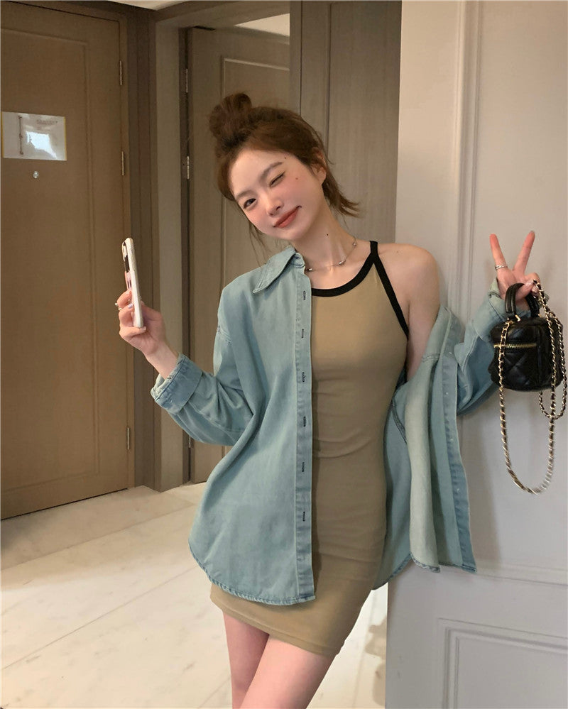 Wed. 純欲男友襯衫 & 撞色連身裙