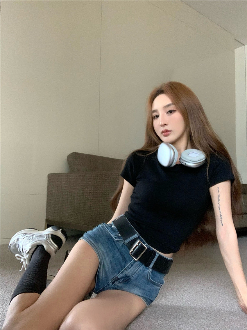 Sun. 復古圓領正肩短上衣 3色