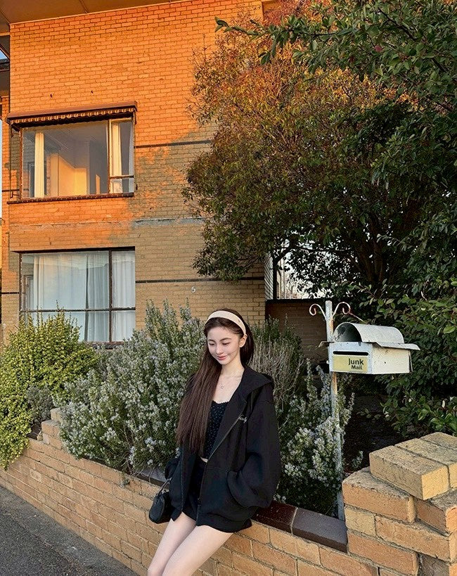 Fri. 美式慵懶妮味蕾絲V領背心外套2件套 碎花