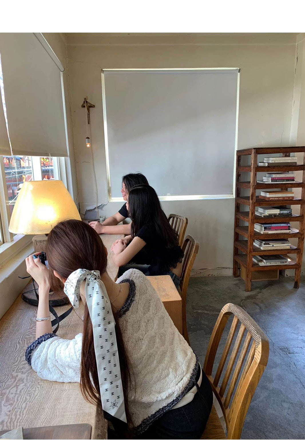 Thu. 小香特種紗牛仔藍撞色針織背心外套2件組