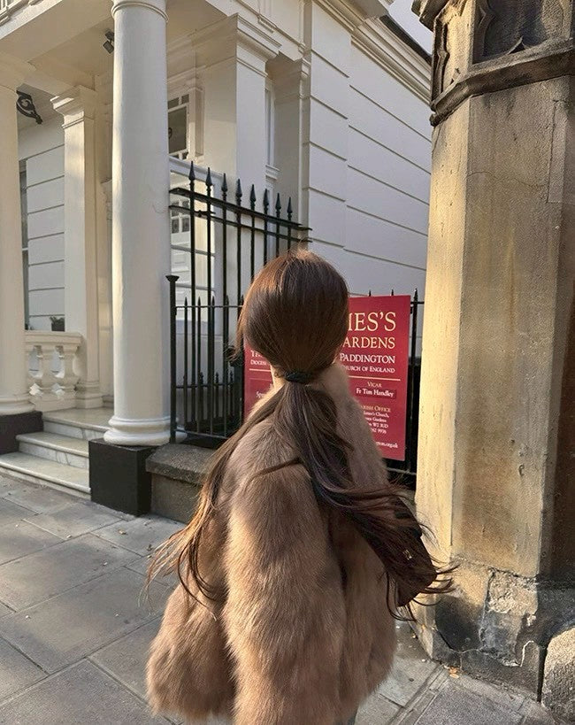 Fri. 中古畫報 雙定染saga仿狐狸毛皮草