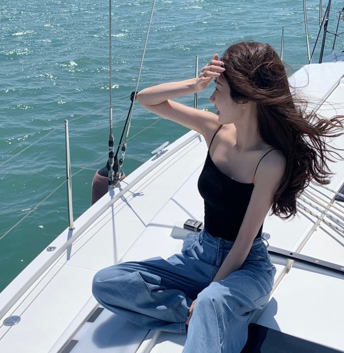 Fri. 細肩Bar Top 黑/紫