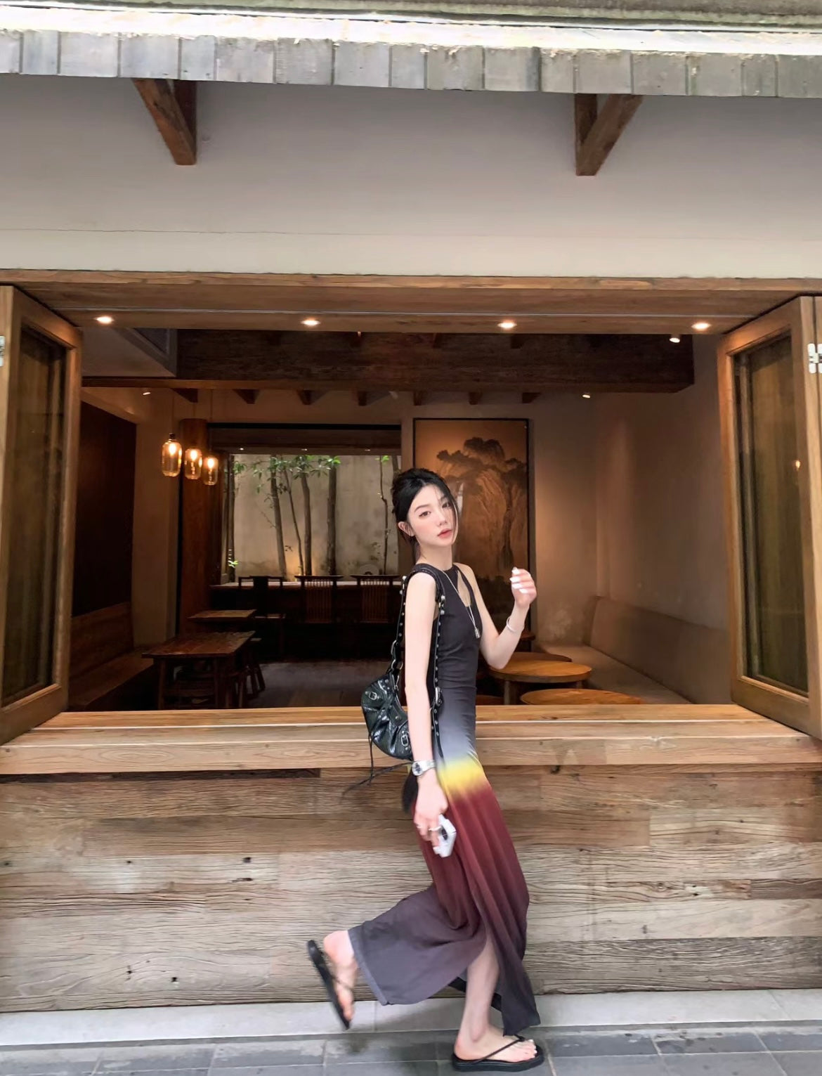 Sun. 落日夕陽 不規則設計連身裙