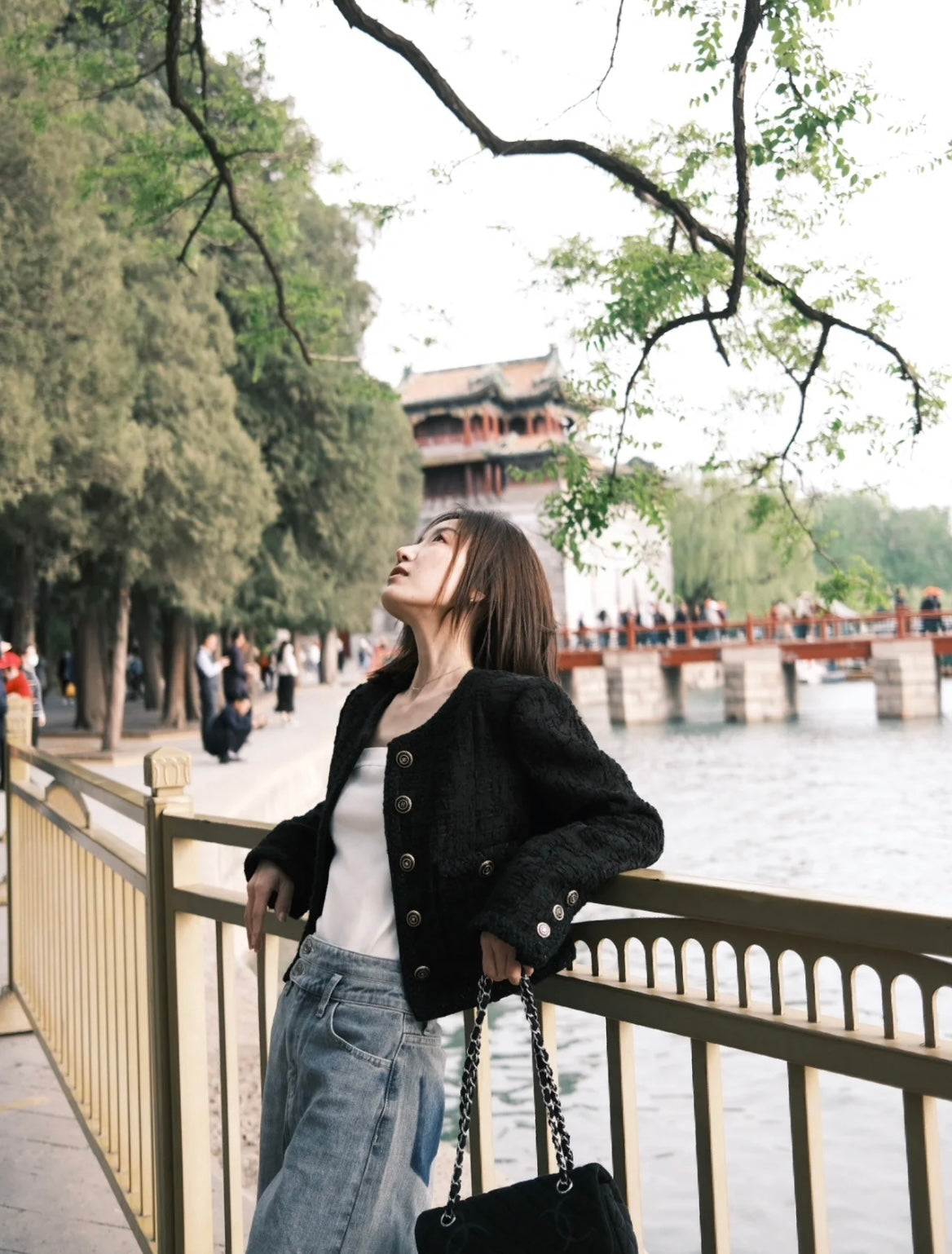 Sun. 經典黑Lady紋理編織感小香外套