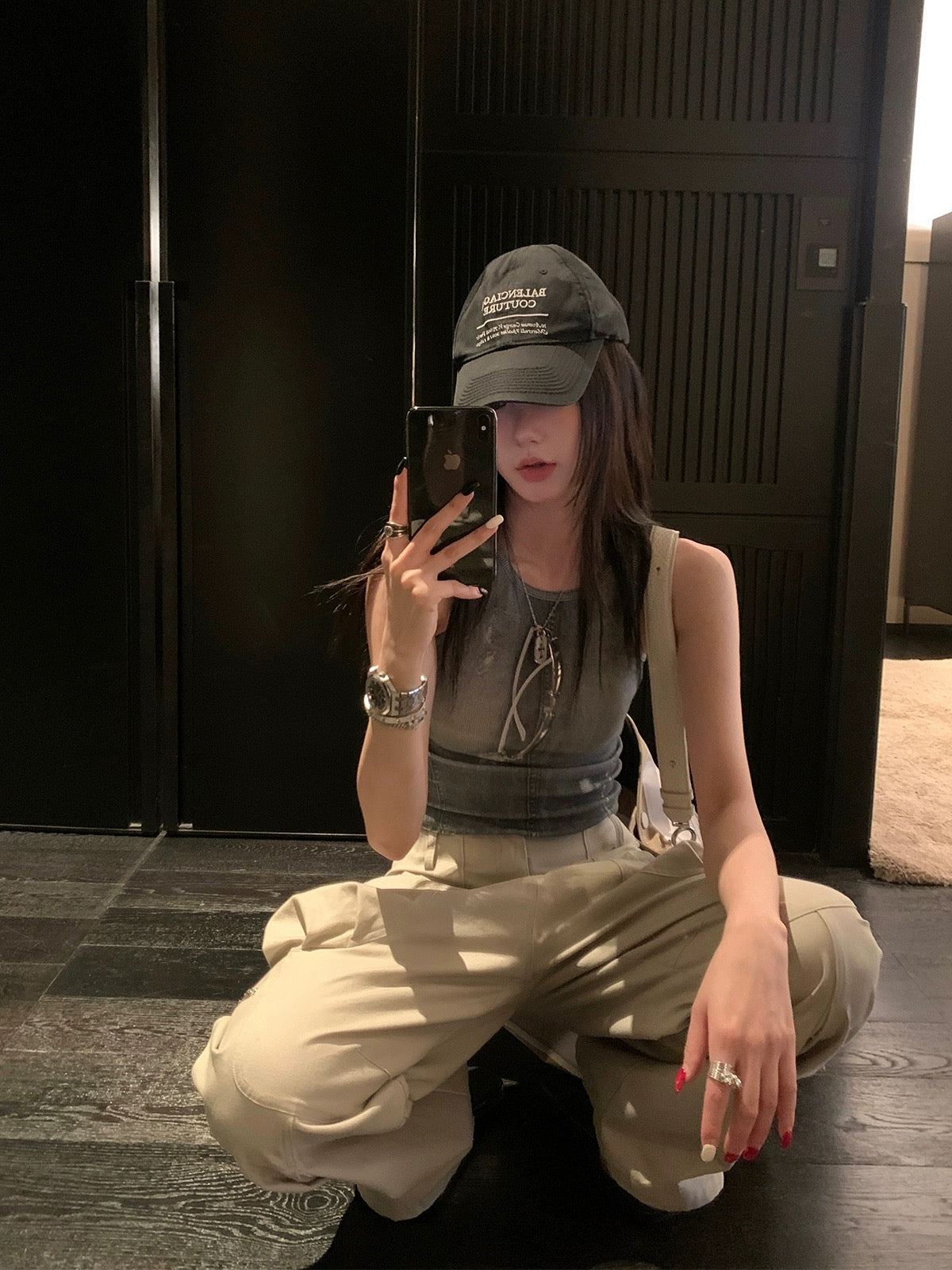 Wed. 千禧美學 時髦仿牛仔印花水洗藍棉質背心