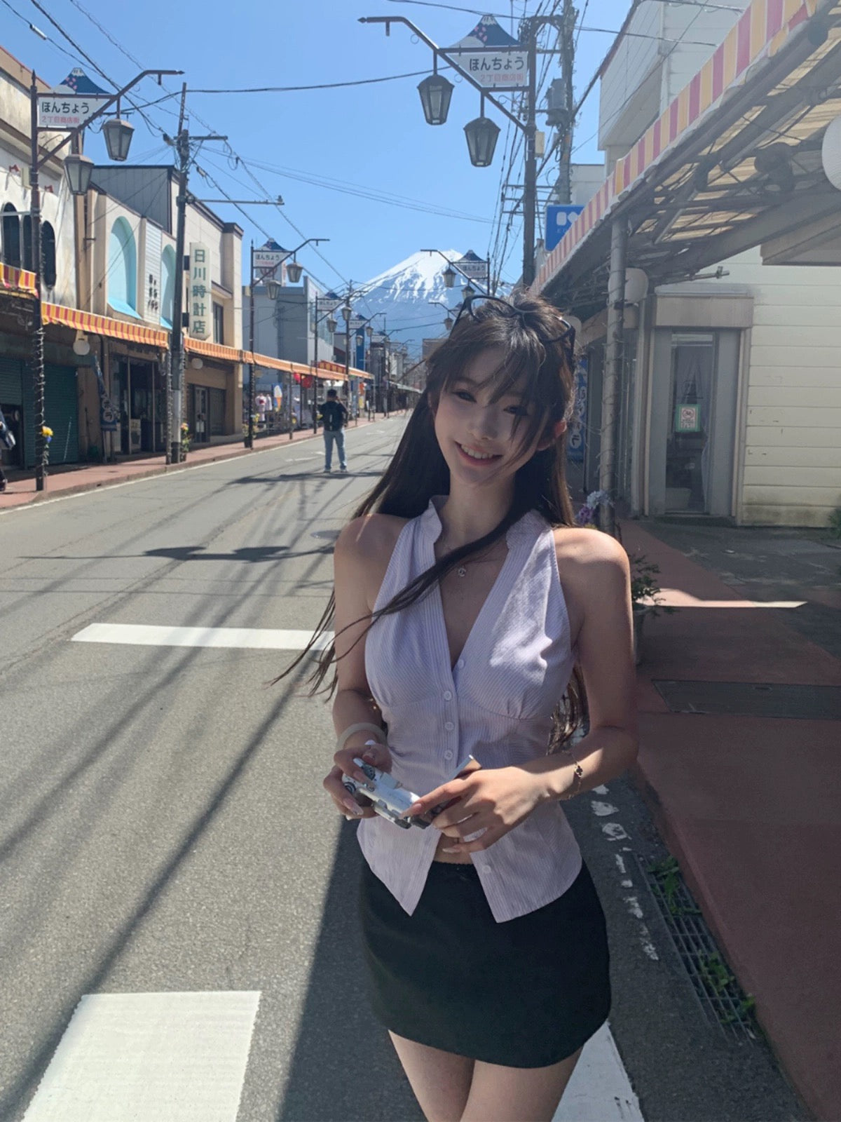 Set. 韓女週末日 純欲翻領修身上衣 低腰短裙套裝