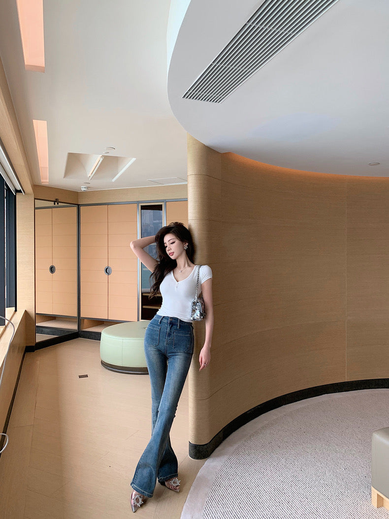 Wed. 日日穿搭 韓系基礎線天絲彈力上衣 白