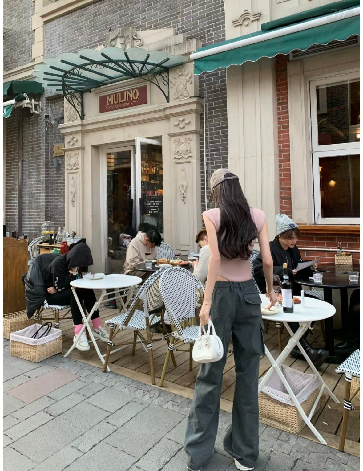 Wed. 性感小心機 圓弧小飛袖針織上衣 粉