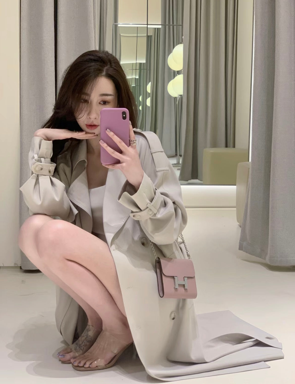 Sat. 女主氣質雙排扣垂感風衣