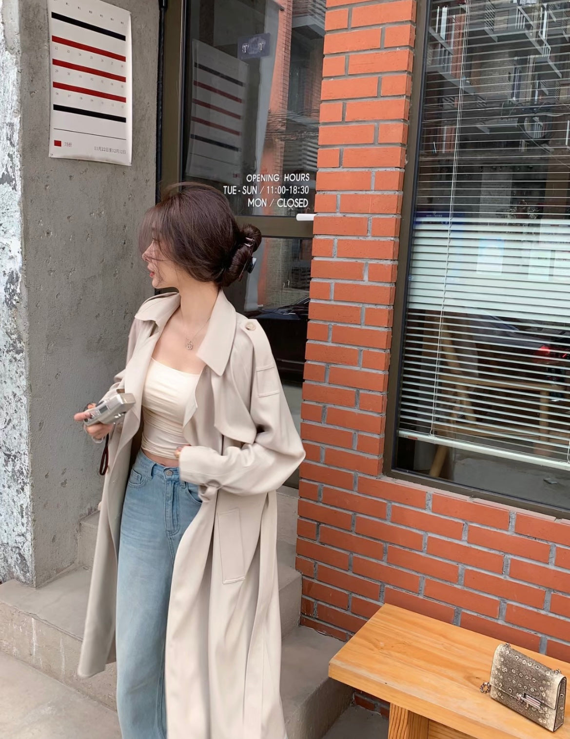 Sat. 女主氣質雙排扣垂感風衣