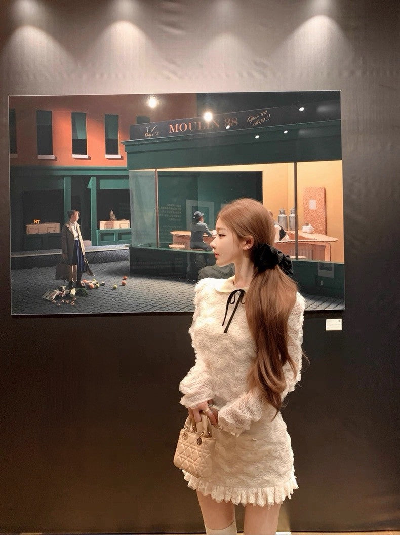 Tue. Cedar雪松星夢幻蕾絲女神白色套裝