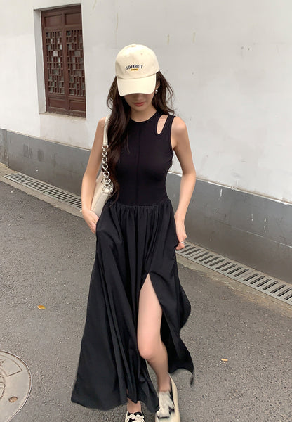 Fri. 設計感背心連身裙 黑
