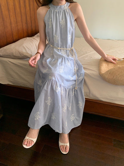 Mon. 濟州島歐膩海洋度假碎花長洋裝