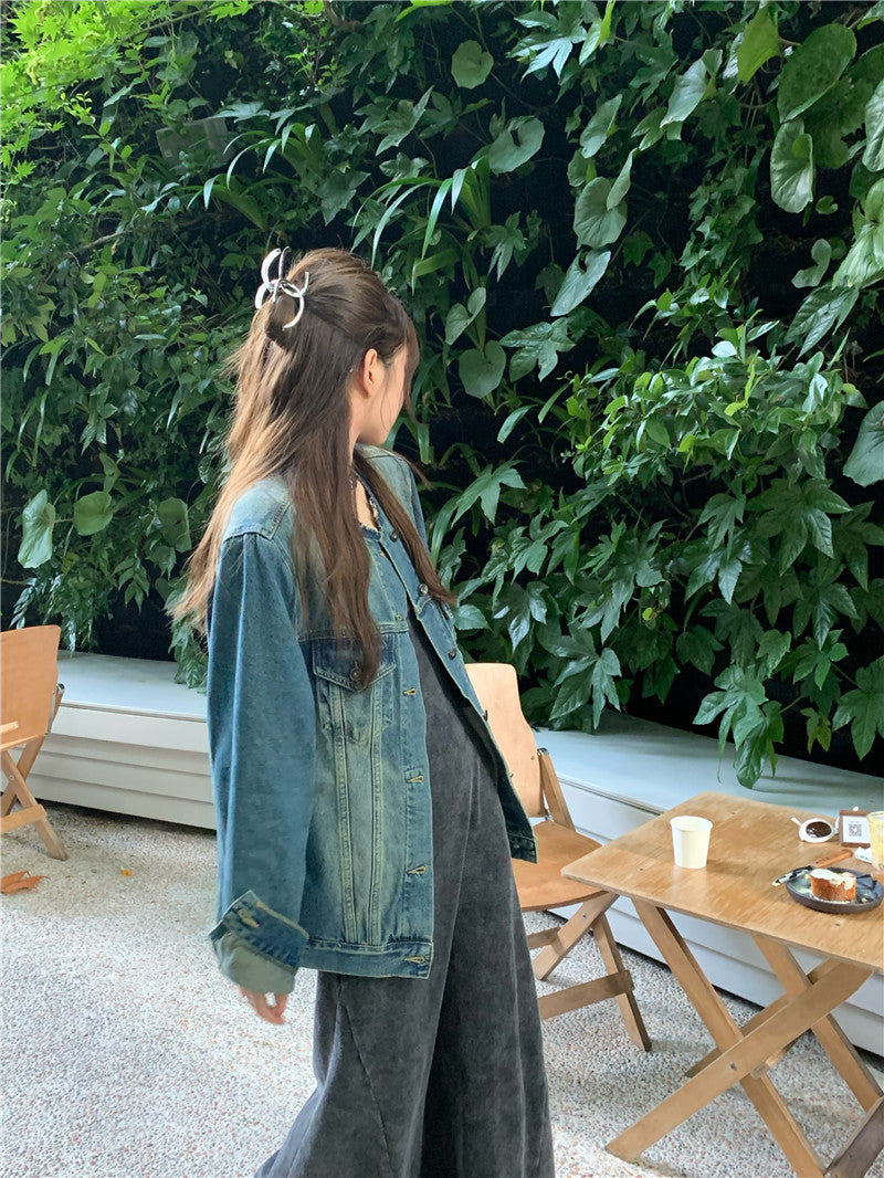 Sat. 通勤百搭圓領個性牛仔外套 & 連身裙