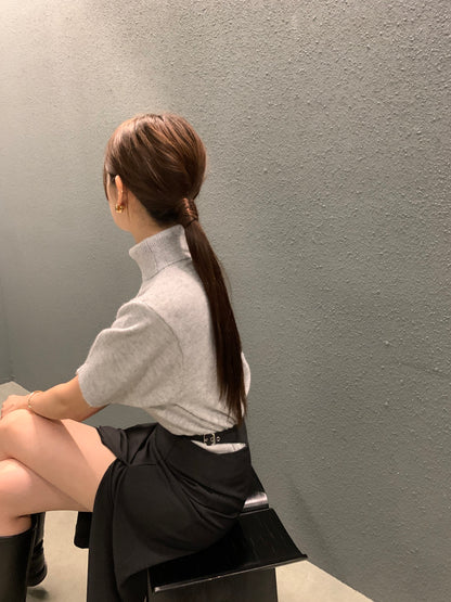 Mon. 法式修身 不規則設計開叉半身裙