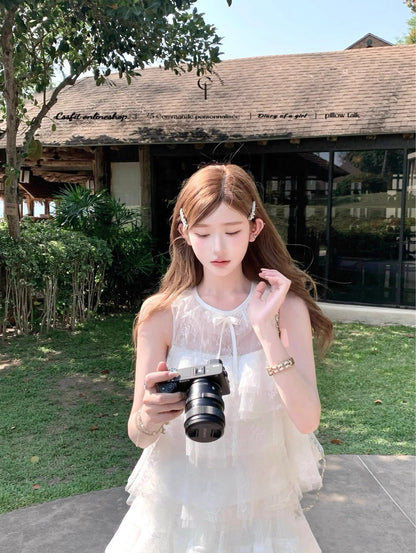 Mon. 西西里杏仁蛋糕紗裝背心 半身裙