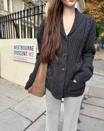 Fri. 高克重冬褲 銀狐絨寬腰抽繩喇叭褲 灰