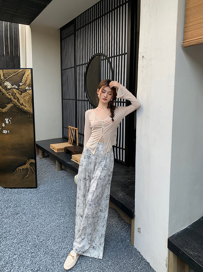 Mon. 紮染水墨印花休閒褲