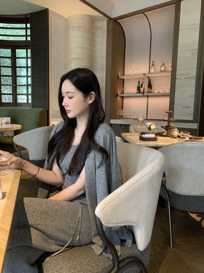 Fri. 柔暖fufu慵懶針織三件套 燕麥/灰