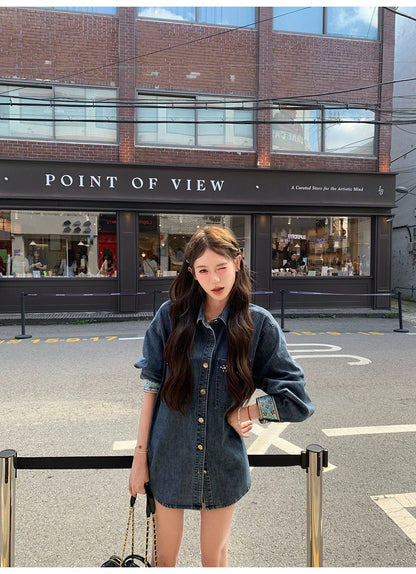 Mon. 牧場女孩茅釘刺繡高腰牛仔短褲套裝