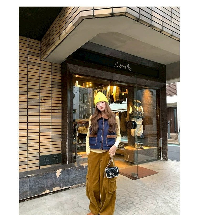 Tue. 郎郎坊walk工裝燈芯絨休閒褲 杏色/芥末黃