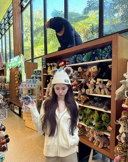 Fri. 韓系私服！多穿百搭H型連帽針織外套 杏色