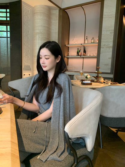 Fri. 柔暖fufu慵懶針織三件套 燕麥/灰