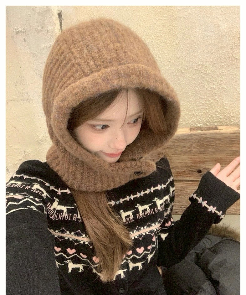 Mon. 北歐童話修勾刺花羊毛針織外套 白/黑