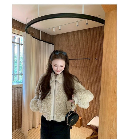 Thu. 韓系奶皮子保暖毛毛外套