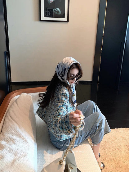 Tue. 聖西爾藍千金Cha*l手工坊秀款金絲外套