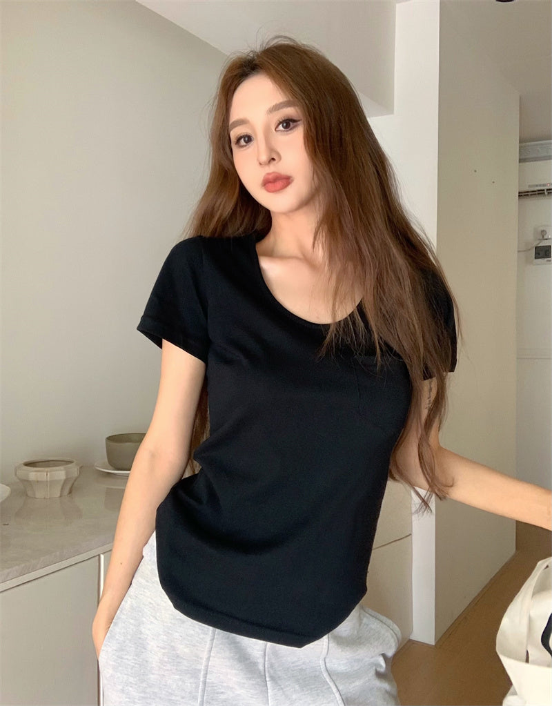 Fri. 慵懶美式基礎百搭口袋上衣 黑