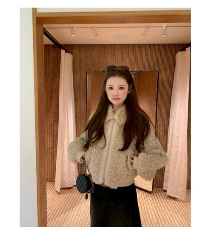Thu. 韓系奶皮子保暖毛毛外套