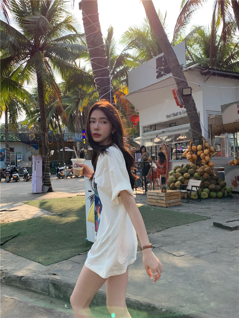 Mon. 小美人魚卡通上衣 白