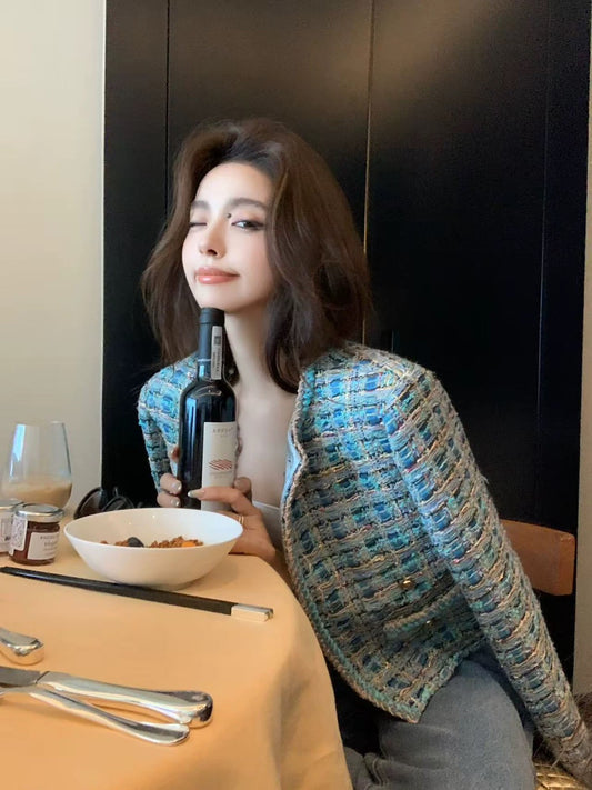 Tue. 聖西爾藍千金Cha*l手工坊秀款金絲外套