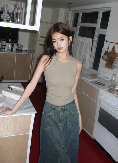 Sat. 重磅仿舊牛仔長裙