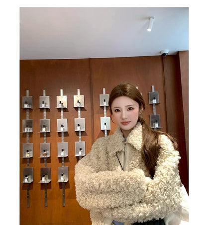 Thu. 韓系奶皮子保暖毛毛外套