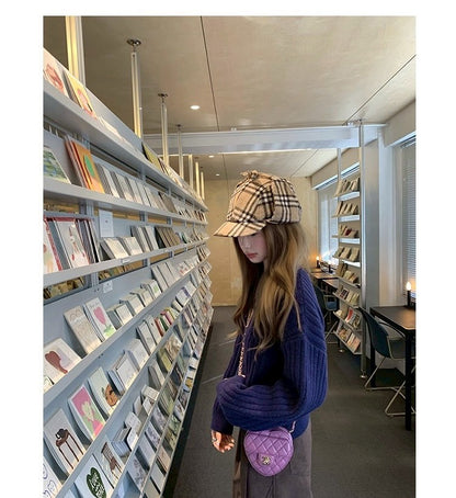 Thu. 麥迪大道小天使刺繡圓領羊毛衣 藍