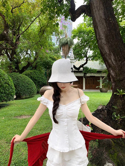 Fri. 春夏Jennie公主收腰多穿款上衣 白
