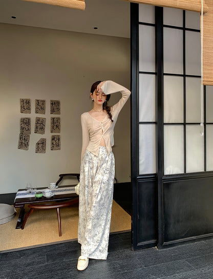 Mon. 紮染水墨印花休閒褲