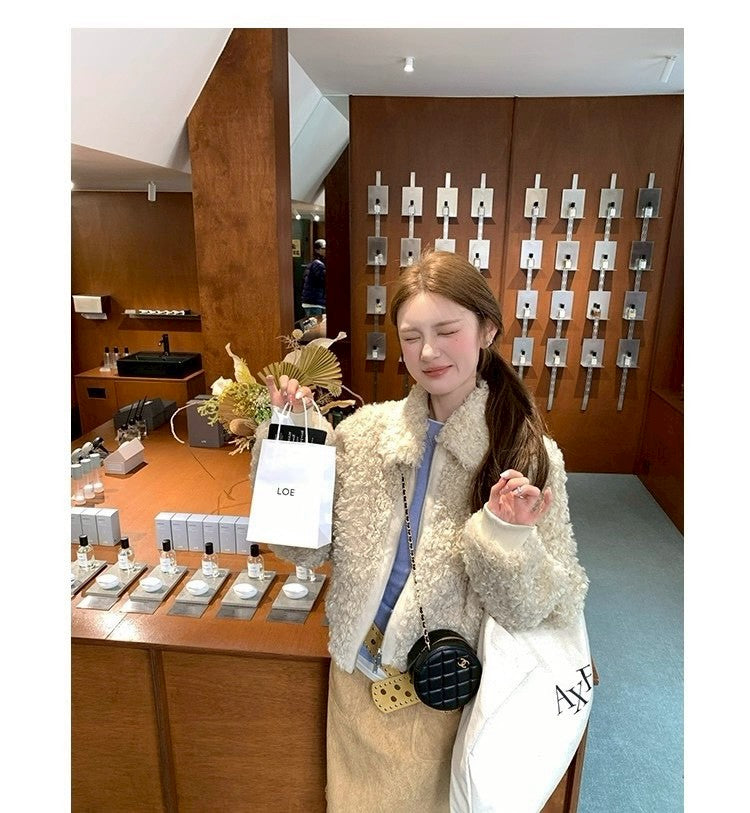 Thu. 韓系奶皮子保暖毛毛外套