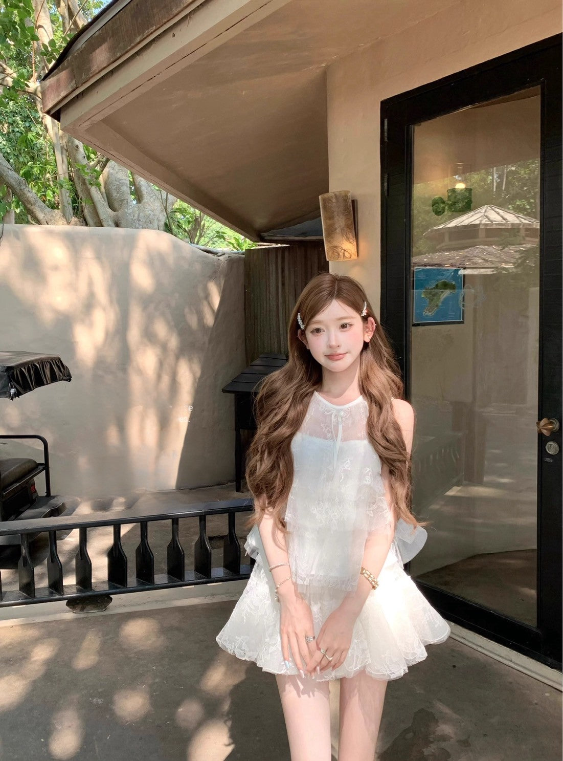 Mon. 西西里杏仁蛋糕紗裝背心 半身裙