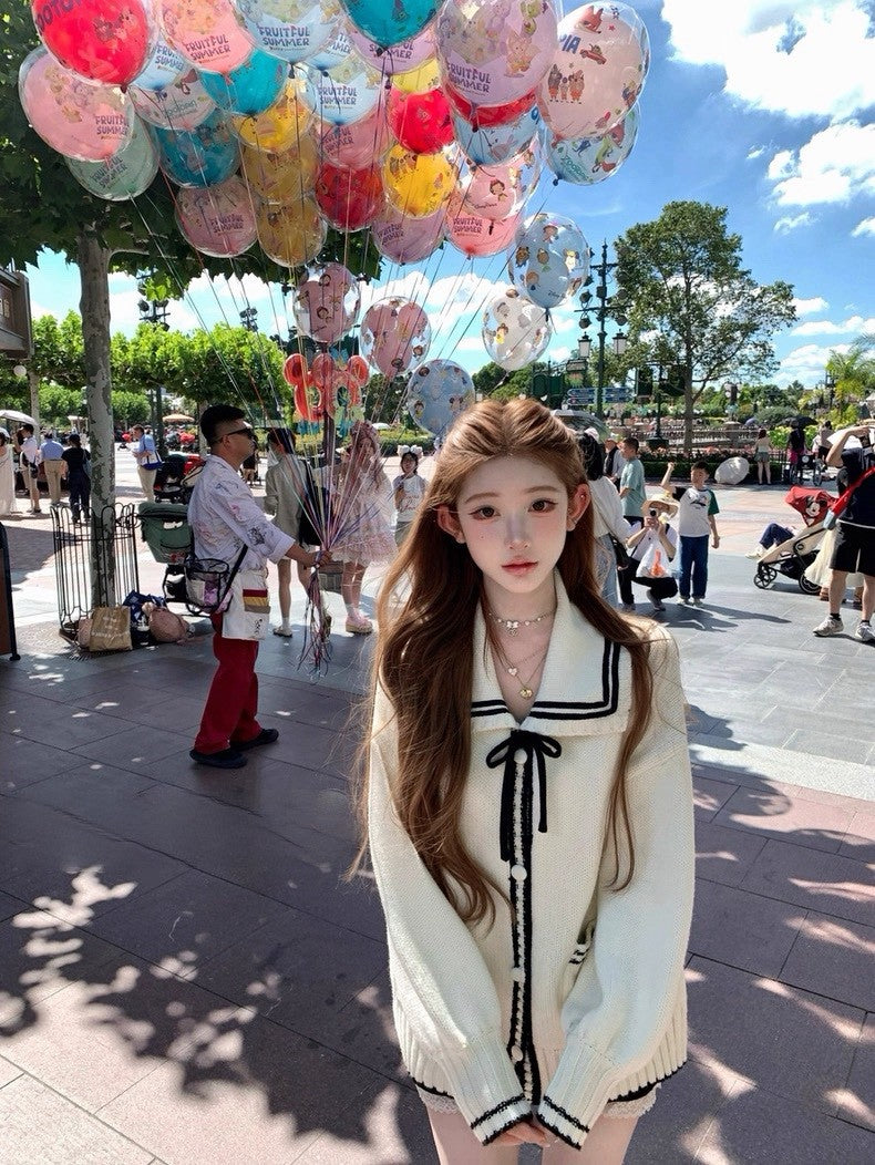 Tue. 燈塔Fp海軍風慵懶針織外套 米