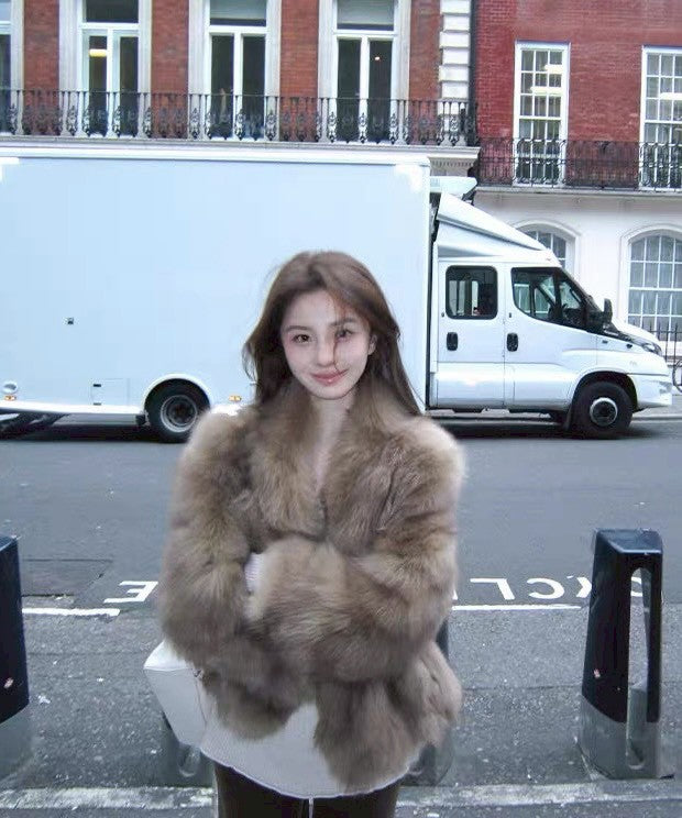 Fri. 中古畫報 雙定染saga仿狐狸毛皮草