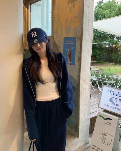 Fri. 博主主推款 軟糯Bassic休閒套裝 深藍