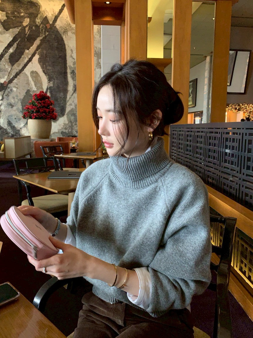 Fri. 高級感穿 高領針織毛衣（不含內搭）灰