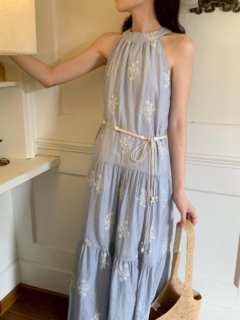 Mon. 濟州島歐膩海洋度假碎花長洋裝