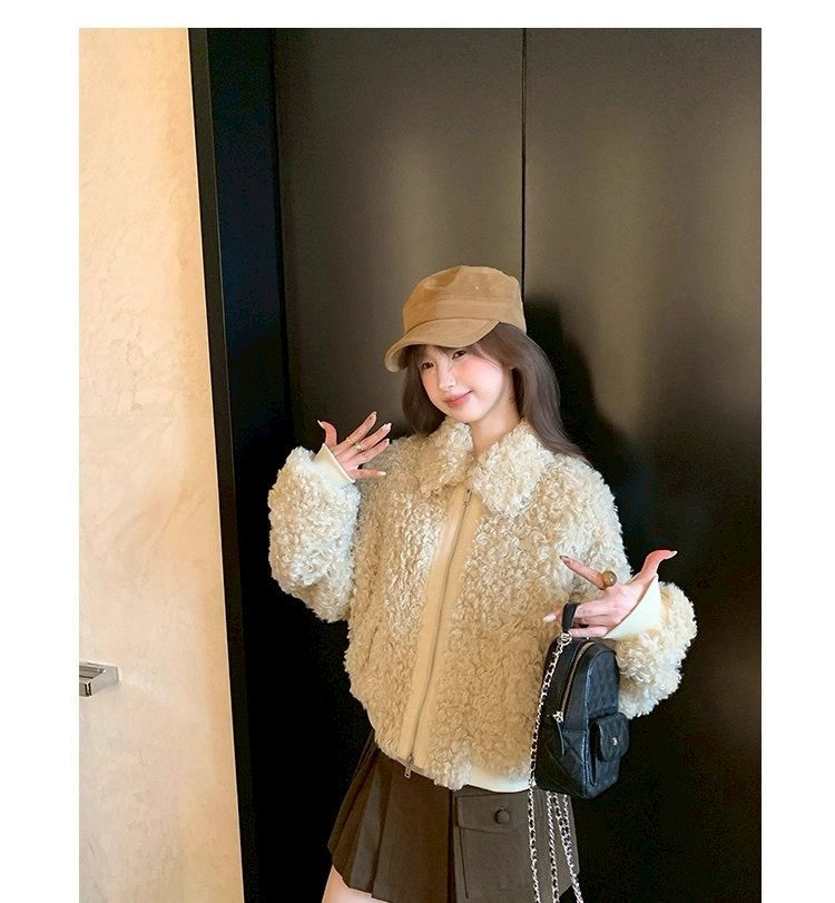 Thu. 韓系奶皮子保暖毛毛外套